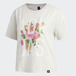 Adidas flower women gym workout tshirt